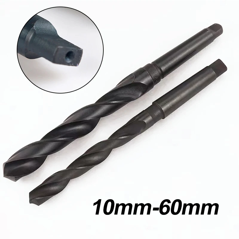 1PC 10mm-60mm HSS Morse Taper Shank Twist Drill Bit High Speed Steel Reaming Drill For Iron Steel Copper Metal