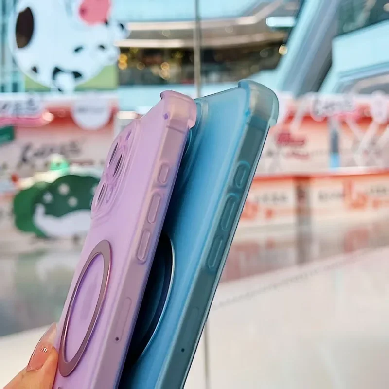 Funda de silicona suave magnética para SamSumg Galaxy A56 A36 A16 A06 5G A55 A35 A25 A15 A05S funda de Airbag de carga inalámbrica a prueba de golpes