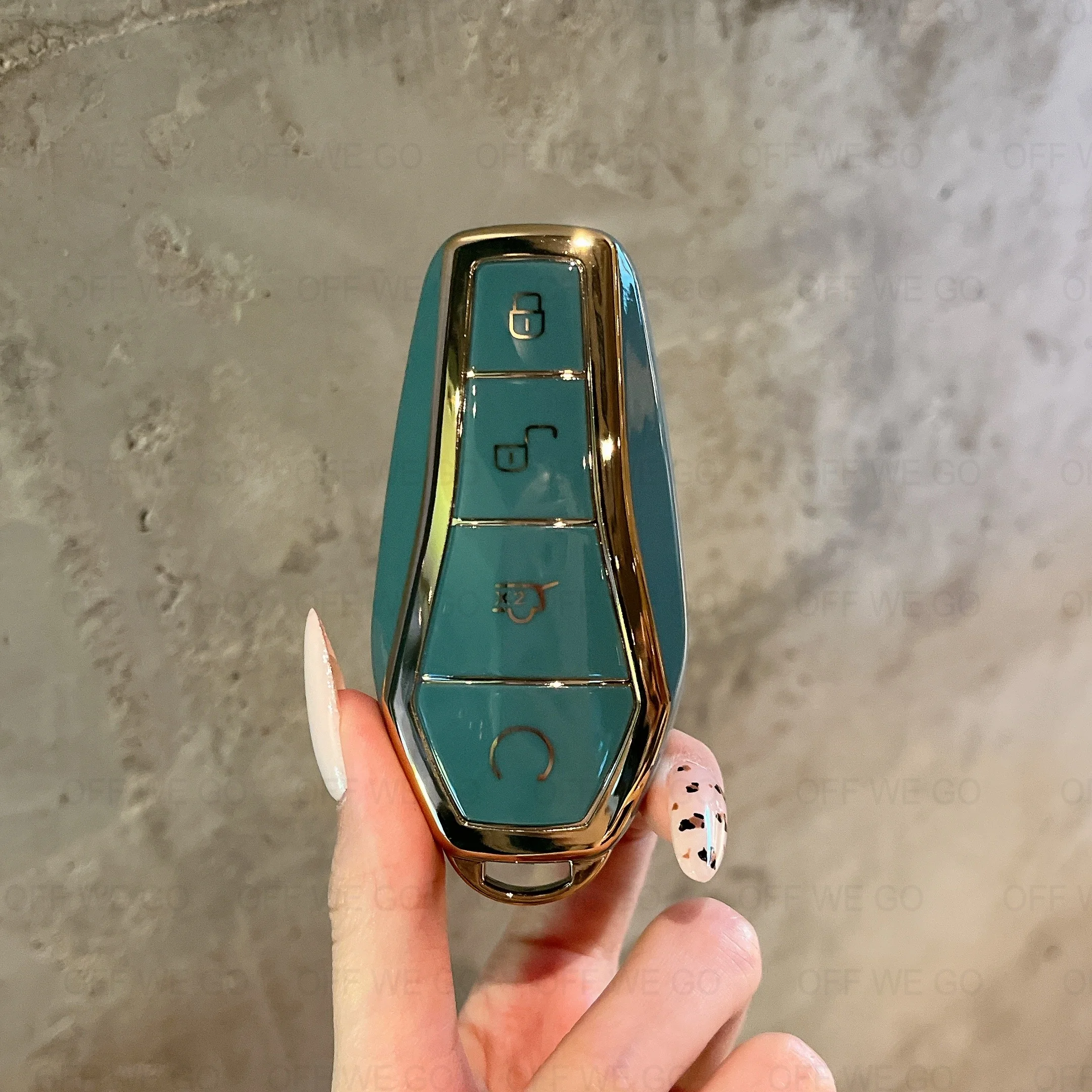 Autoschlüssel-Hülle Passend für BYD Han Ev Tang Dm, 4-Tasten Leder-Schlüsselhülle Smart Key-Gehäuse mit Schlüsselanhänger – Detail 12