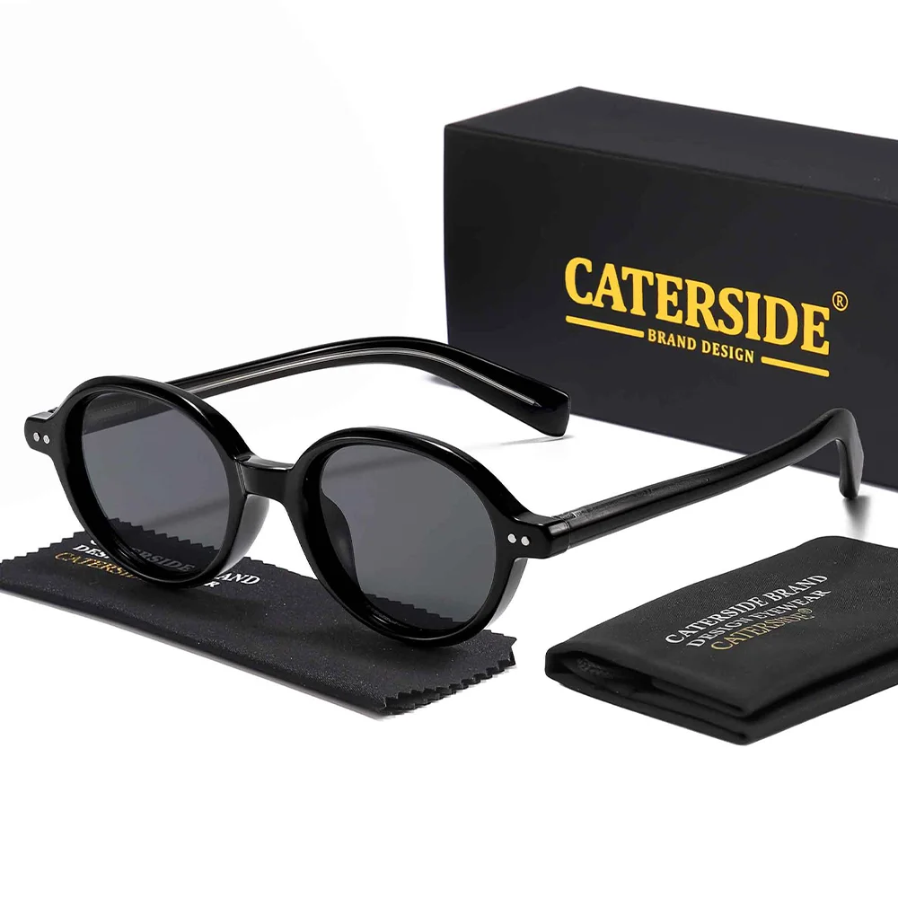 CATERSIDE جديد ريترو الرجال النظارات الشمسية إطارات مستديرة واقية من الشمس النظارات المرأة السفر الشاطئ عطلة الهدايا الأساسية نظارات UV400