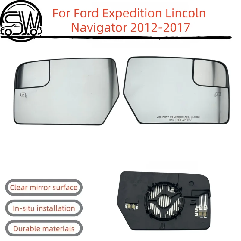 

Rear View Mirror Glass Electric Heating Lens For Ford Expedition Lincoln Navigator 2012-2017.