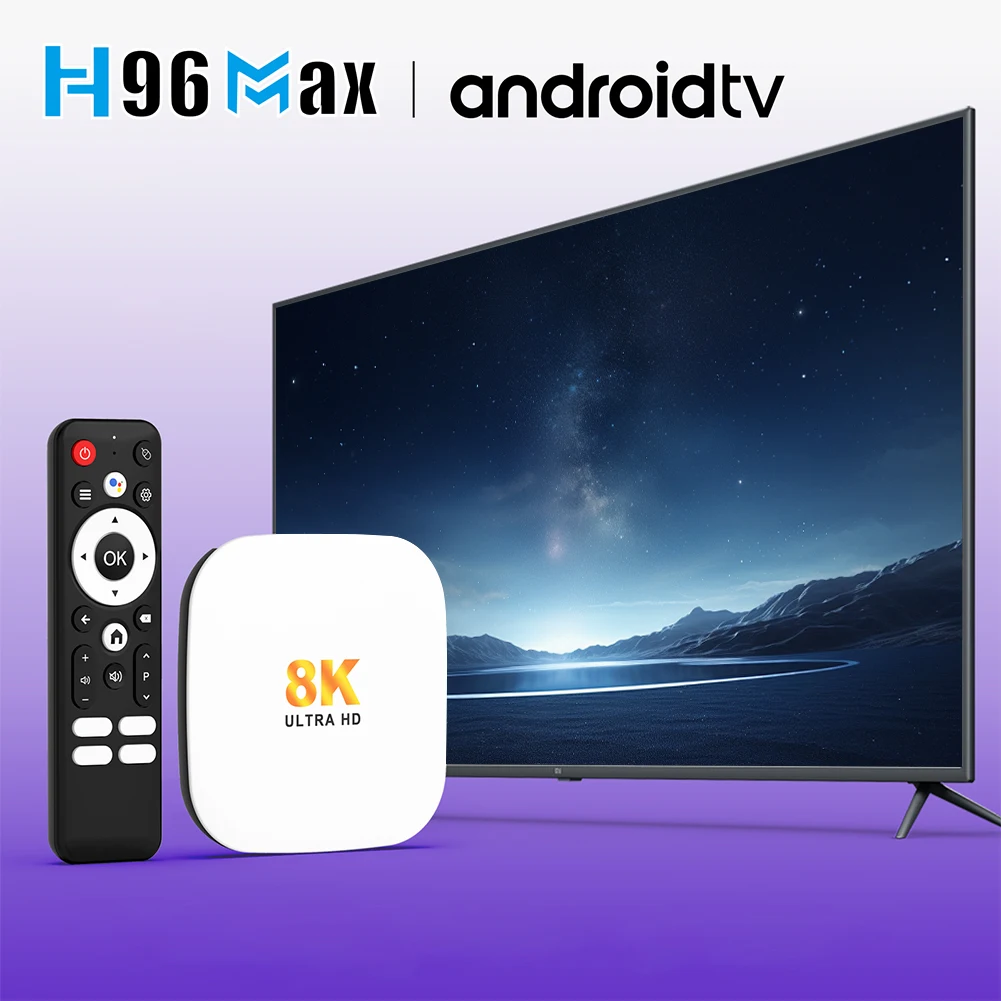 Android 14 TV Box Wifi6 BT5.4 Media Player 8K Set Top Box com Android Box remoto