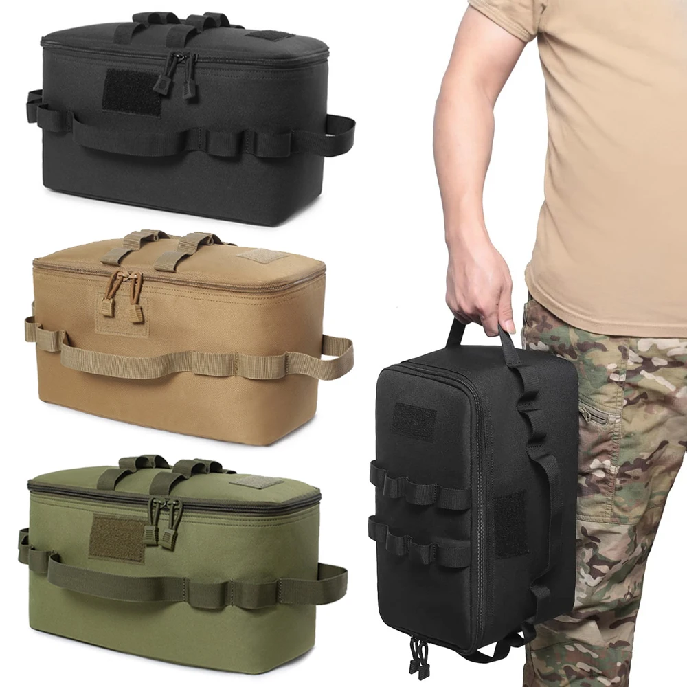 Caça acampamento saco de armazenamento munição bolsa 11l utilitário sacola acampamento panelas tronco organizador multifuncional saco ao ar livre