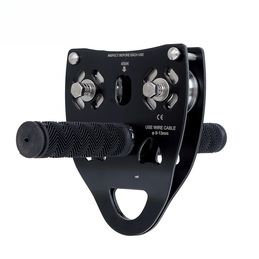 

Outdoor climbing pulley, cable pulley, zipline pulley, hand-held two-axis ropeway pulley