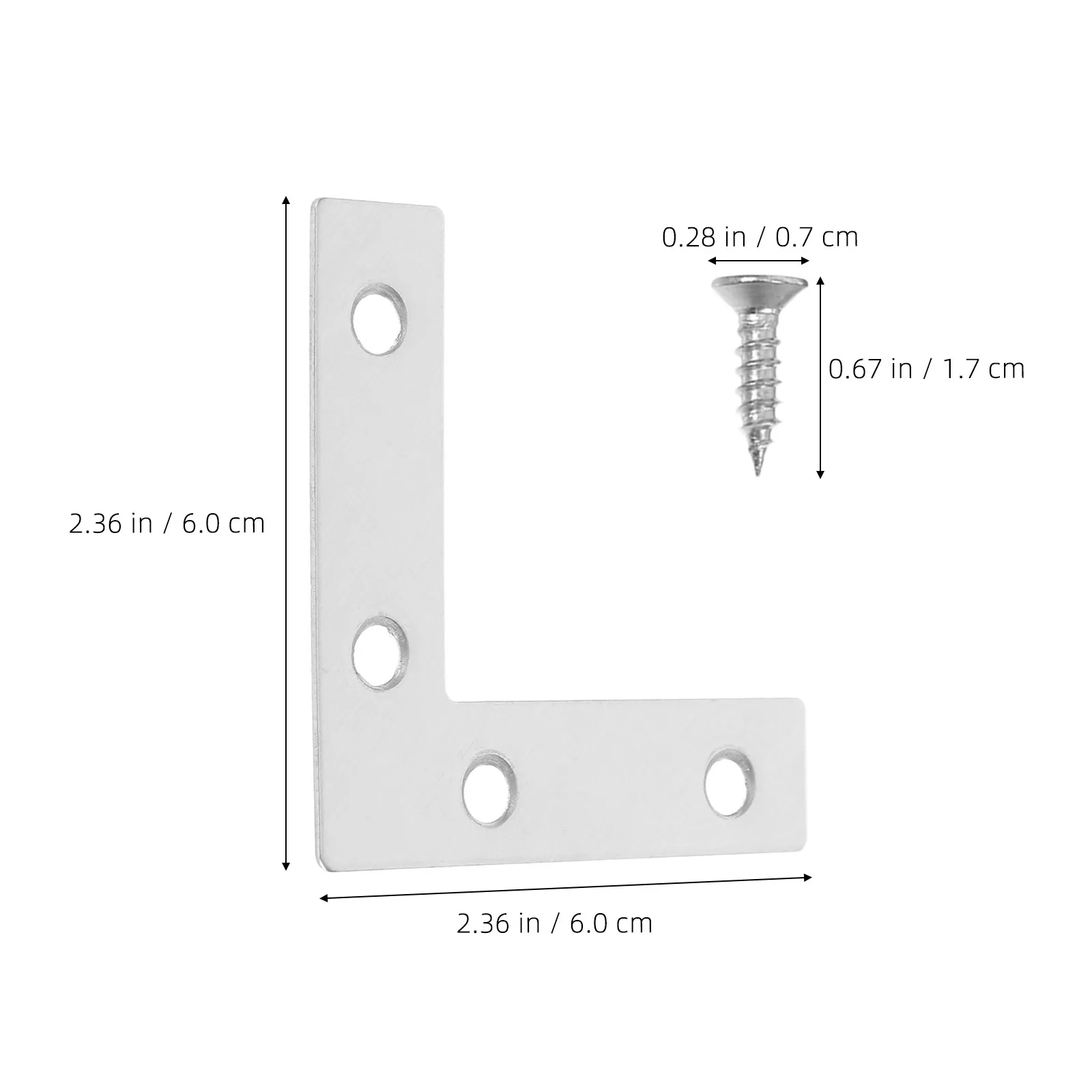 1Set Stainless Steel L Shape Bracket Four Hole Flat Metal Shelf Connector Furniture Woodwork Connection Tool Shelf Mounting