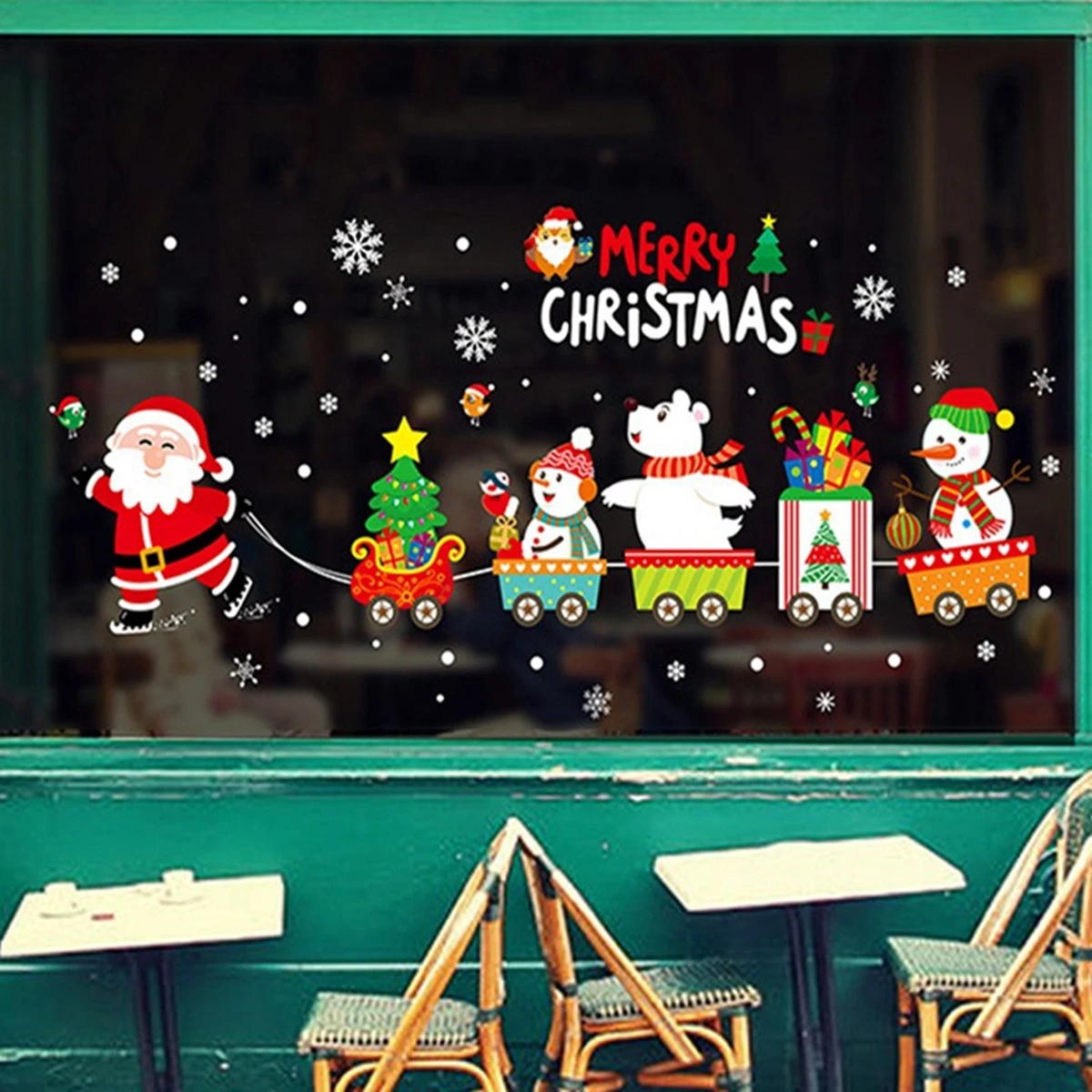 Pegatinas navideñas para pared y ventana, decoración navideña para el hogar, adornos navideños, árbol de Navidad, regalo de Navidad, Año Nuevo 2024