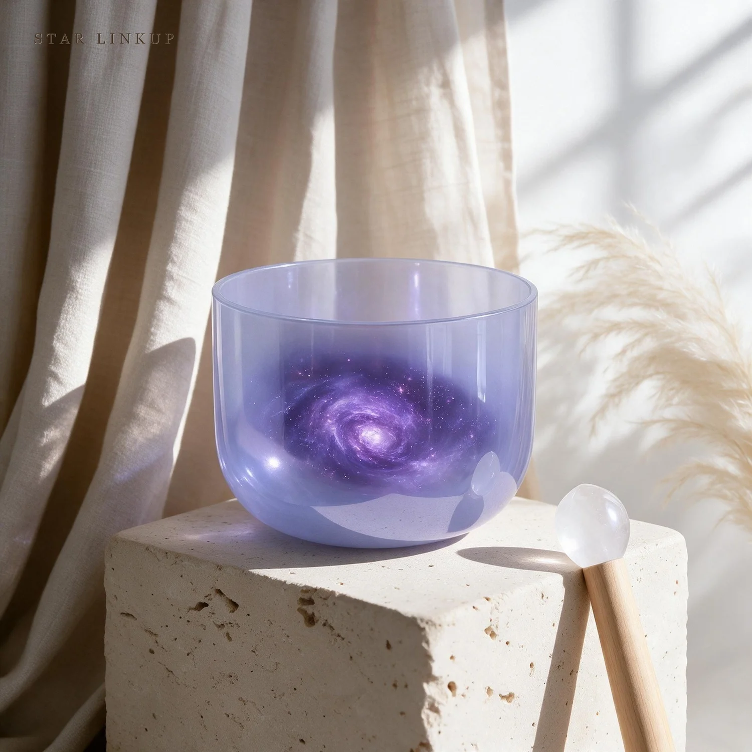 STAR LINKUP Crystal Singing Bowl 432Hz Yellow Sky Blue Gradient Alchemy Crystal Bowl with Accessories for Meditation, Sound Healing, Yoga, Chakra Balancing, Stress Relief, Sound Bath, Home Decor and Spiritual Gift