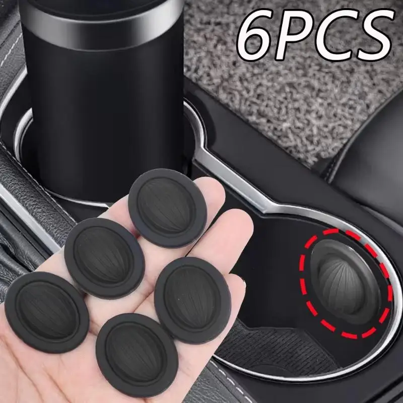 Non-Slip Car Cup Holder Silicone Pad Shockproof Water Cup Groove Limiter Easy to Clean Universal Auto Interior Decor Accessory