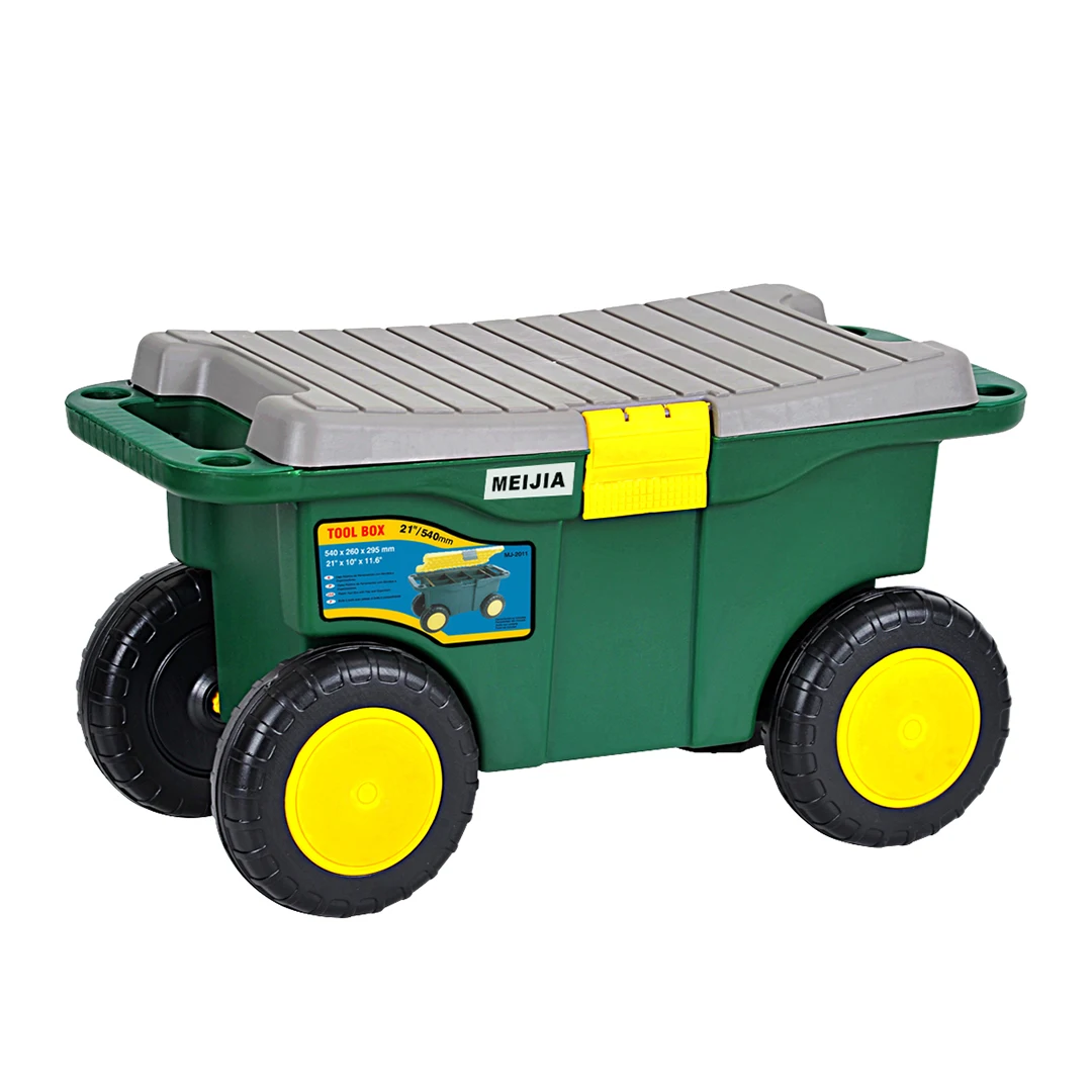 

China Factory New-Design MJ-2011 Promotional High Durable Quality Customized Carden Cart/ Garden Tool Storage Box With Wheel