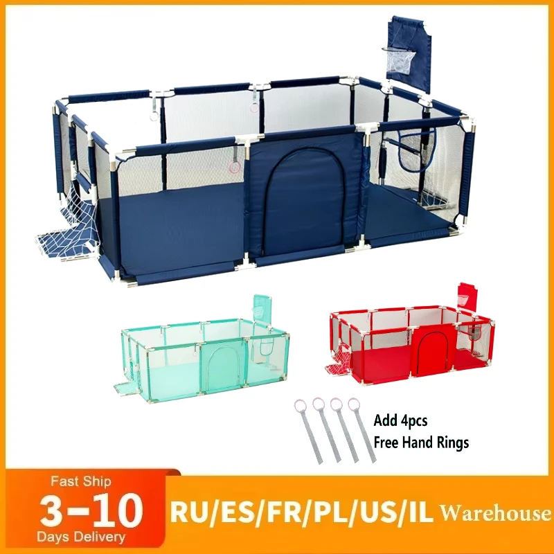 

Baby Playpen Corralito for Baby Playground Toddlers with Thicken Steel Pipes Kids Play Park Activity Fence Ball Box Game Playpen