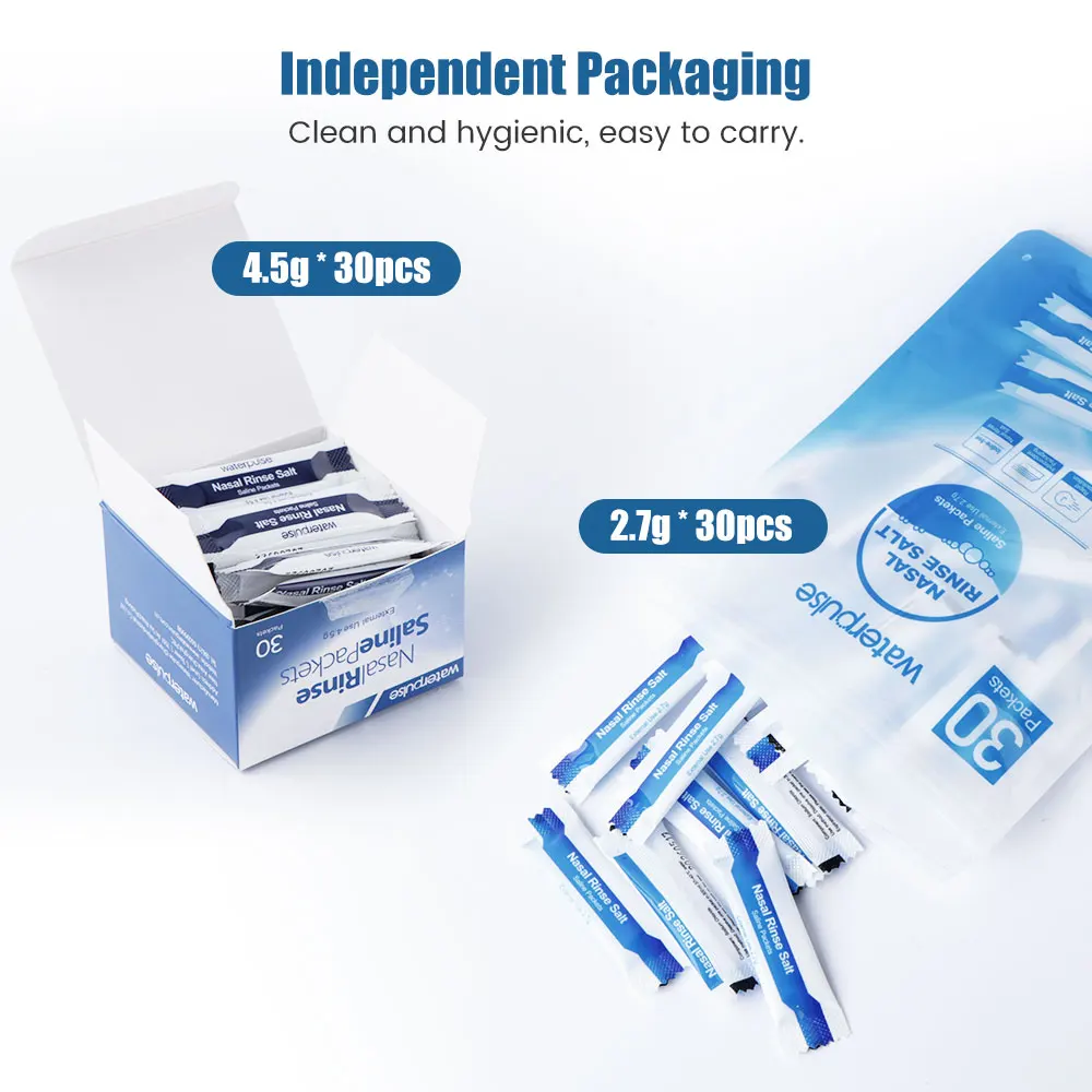 30PCS 2.7g 4.5g Nasal Wash Salt Irrigation 0.9% Saline Household Allergic Rhinitis Sinus Nasal Rinsing Nose Cleaner Tools