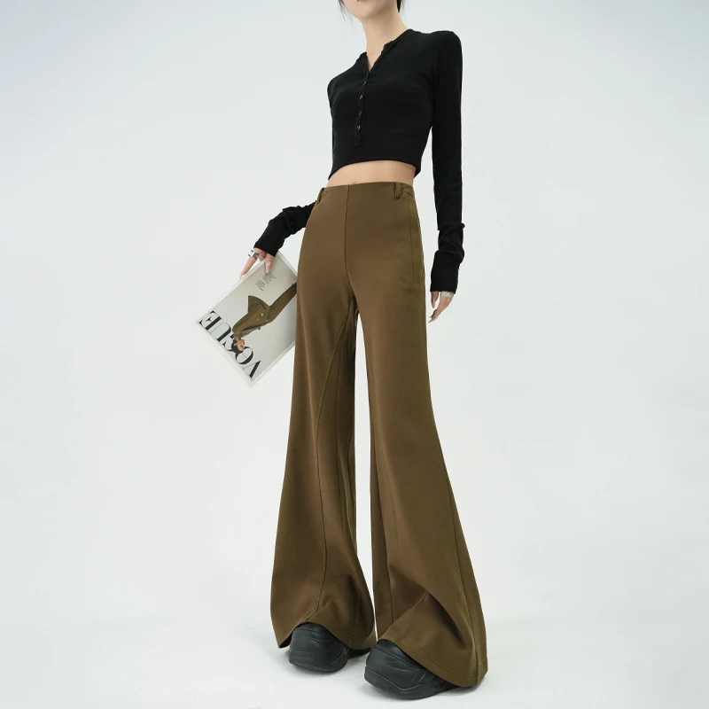 

2025 Autumn/Winter New Style Super Versatile American Loose Women's Pants Relaxation Horn Wide Leg Casual Pants for Women