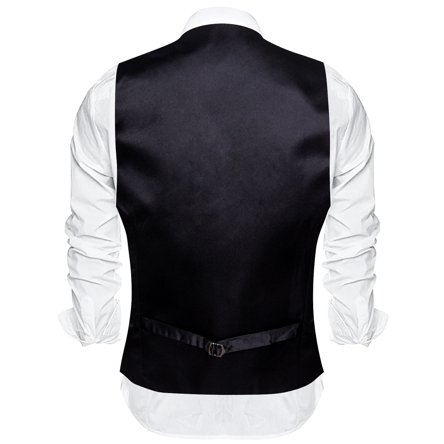 Schwarz weiß grau silber Seide Männer Weste Krawatte Taschentuch Manschetten knöpfe Set Jacquard Weste ärmellose Jacke Hochzeit Business Barry. wang