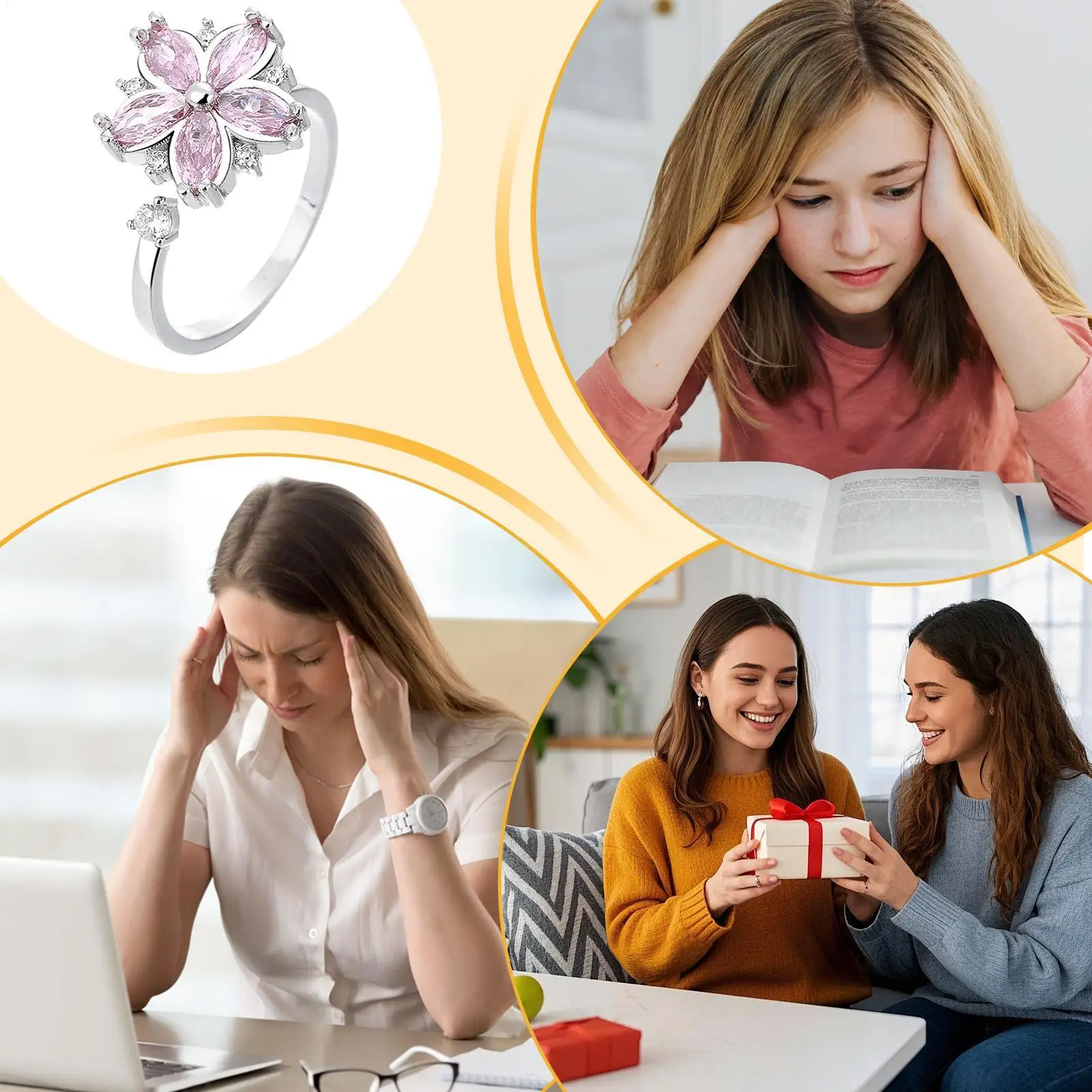 حلقة دوارة معدنية تململ مجوهرات تهدئة البنصر الإجهاد لعب للرجال النساء مكتب الفصول الدراسية ممارسة طائرة العمل السفر