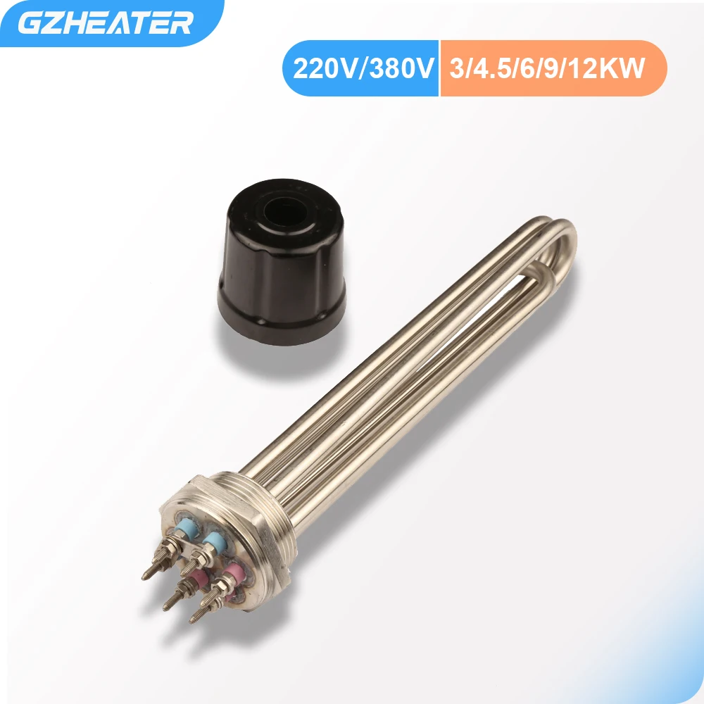 

DN50/2.0" Immersion Heating Element SUS304 220V/380V Electric Water Heater Tubular Booster 3KW 4.5KW 6KW 9KW 12KW