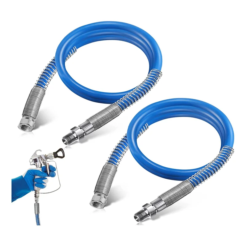 4Ft Airless Paint Spray Extension Hose,3/16Inch Pressure Paint Spray Whip Hose,3000PSI Extended Wall Painting Tube 2PCS