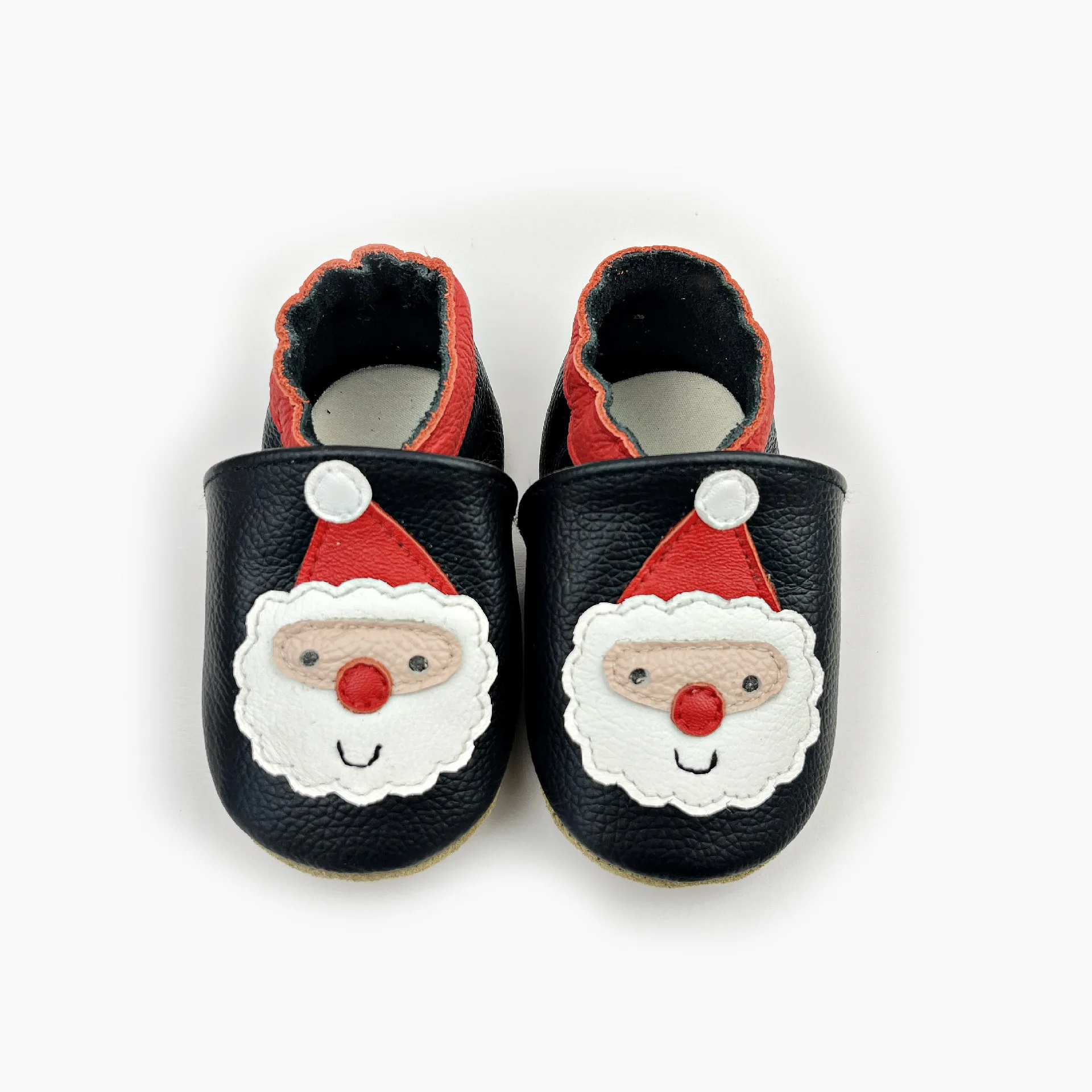 Baby Girls Boys Leather Shoes Toddler Newborn Infant Barefoot Shoes First Walkers Crib Shoes Kids First Steps Shoes Santa Claus