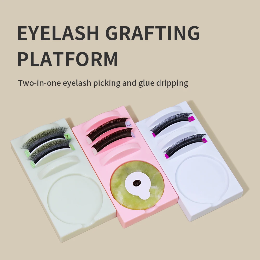 GLAMLASH Eyelashes Extension Individual Glue Pallet Put Lash And Jade Pad Lash Measure Pads Adhesive Glue Stand Holder