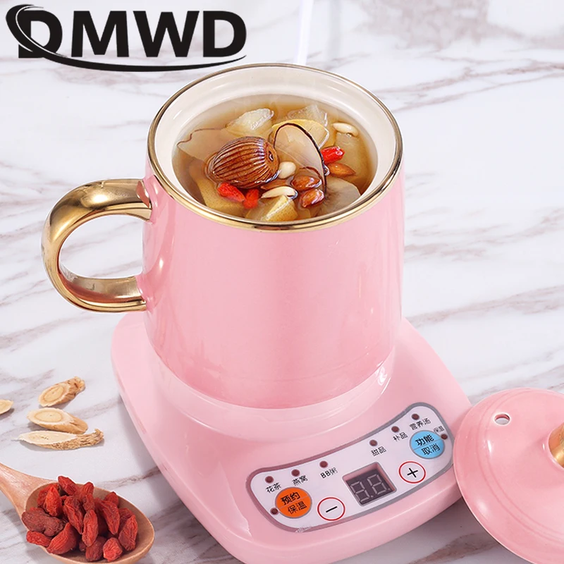 Mini Electric Thermal Kettle Ceramic Water Heating Cup Slow Cooker Health Pot Noodles Porridge Stew Baby Food Cooker Teapot 110V