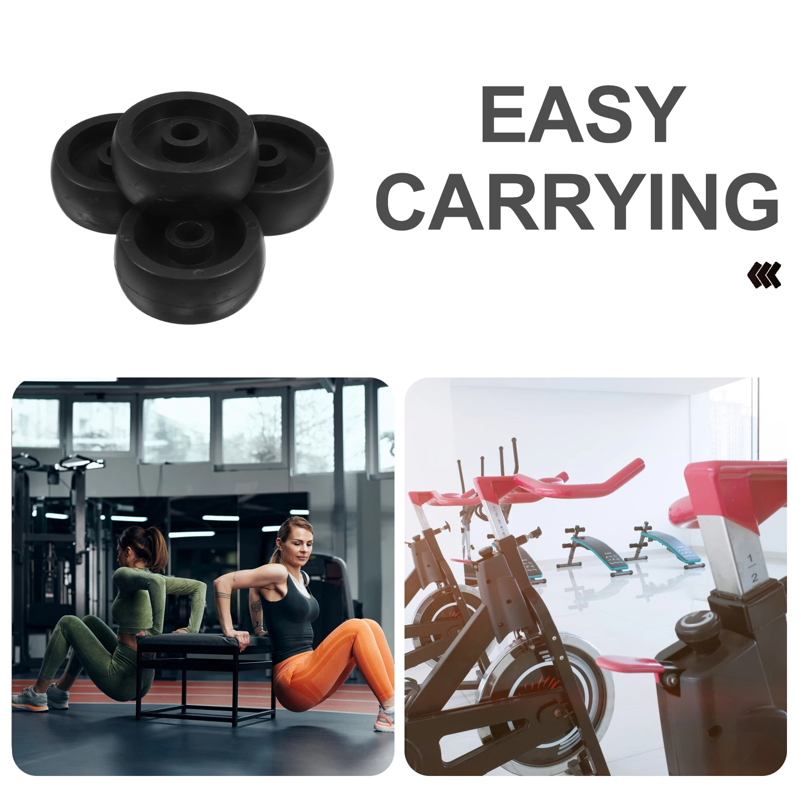 

4Pcs Replaceable Fitness Pulley Wheels Heavy Duty Plastic Caster Rollers for Gym Machines Treadmills Exercise Bikes Smooth