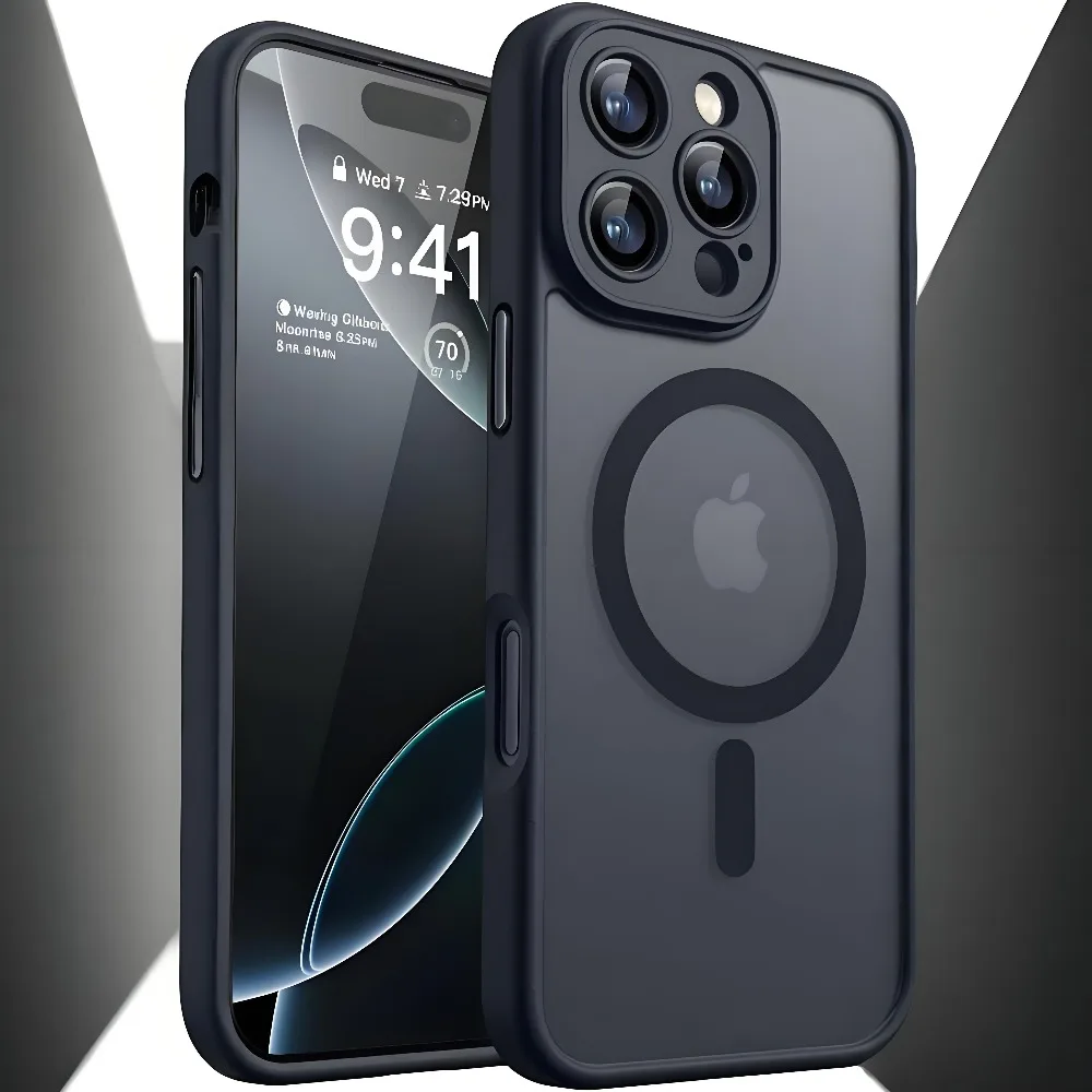 Translucent Magnetic Frosted Matte Phone Case For iPhone 18 Pro 17 16 15 14 13 12 11 Pro Max For Magsafe Wireless Charge Cover