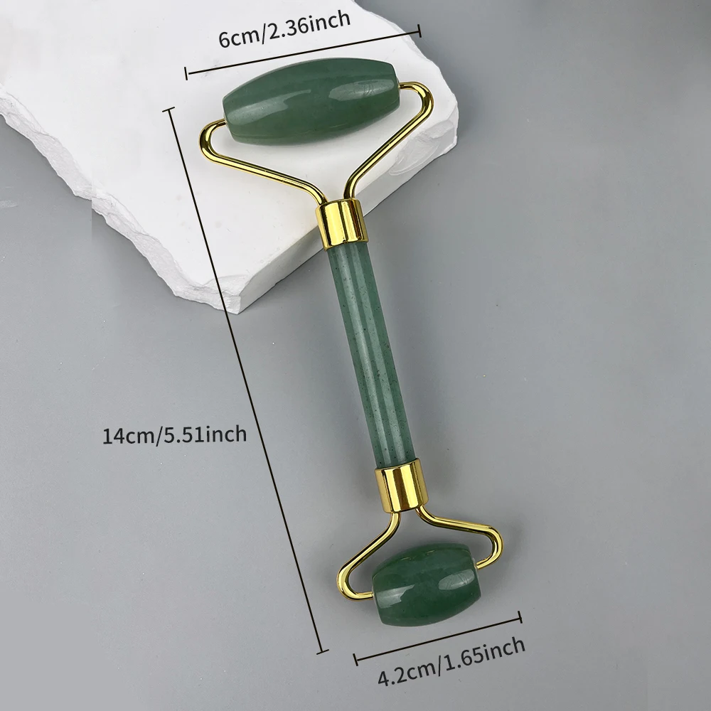 ลูกกลิ้งนวดหน้าหยก 1 ชิ้น - ลูกกลิ้งหยกตงหลิง เครื่องมือนวดหน้า - เครื่องนวดหน้าแบบลูกกลิ้งสองหัวเฉพาะทาง