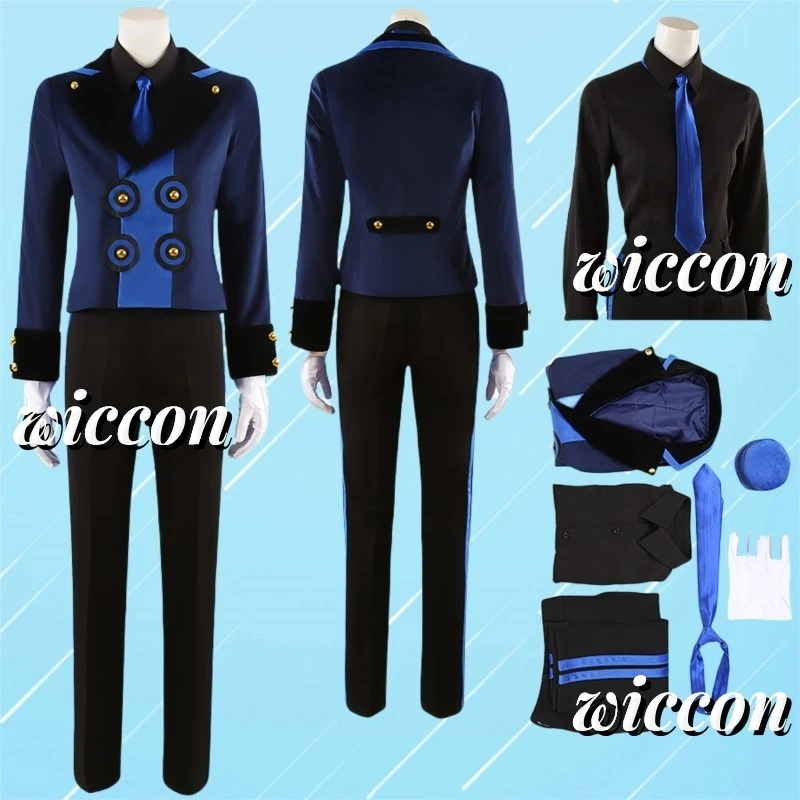 Pr3 Theodore Cosplay Costume Uniform Velvet Room Yuuki Makoto Cos Clothing with Hat Cosplay Costume Party Christmas Halloween