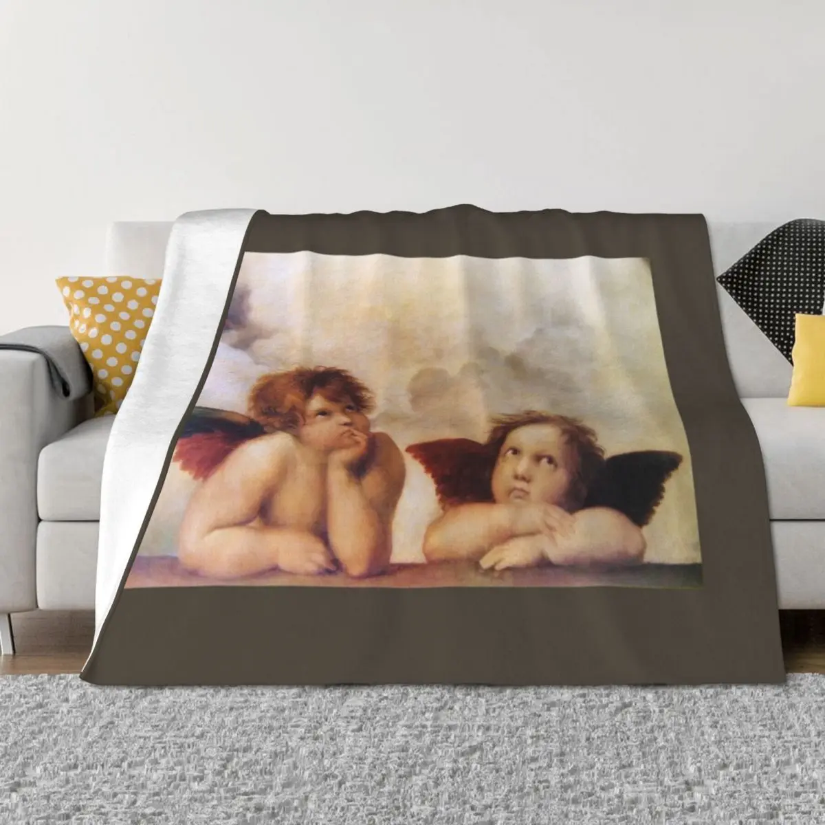 

Raffaello - Madona Sistina Angels Throw Blanket Bed Fashionable Custom Picnic cosplay anime Blankets
