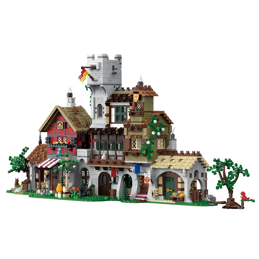 4961PCS Koning der Kraaien Kasteel Bouwstenen Middeleeuwse Architectuur Modulair Modelbouwpakket Assemblage Baksteen Puzzel Speelgoed Volwassen Kind Cadeau - afbeelding 2