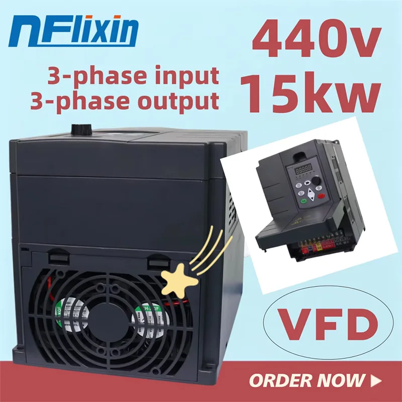 440V 3Phase Input Output VFD Inverter 2.2KW 5.5KW 7.5KW 11KW 15KW 25HP 30HP AC Drive Frequency Converter for Motor Speed Control