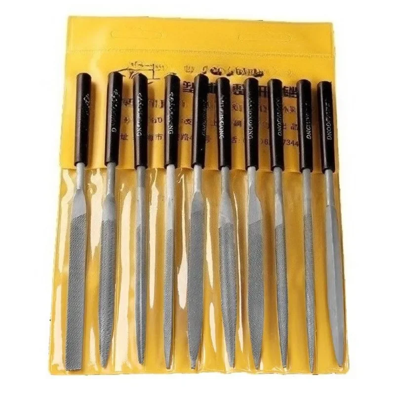 10pcs/set Metal Needle File Set Wood Rasp Metal Polishing Hand FileTools Steel Rasp Needl Filing For Metal Glass Stone Wood Carv