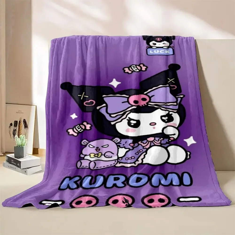 17 Styles Sanrio Kuromi Throw Flannel Fluffy Blanket Soft Quilt Thicken Plush Blanket Cartoon Sofa Blanket Child Adult Gift