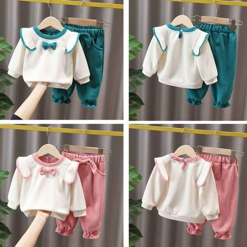 2-10 Years Children Clothing Set Girl Casual Clothes Kids Fashion Sweatshirt And Pants 2 Pcs Baby Autumn Winter Tracksuits