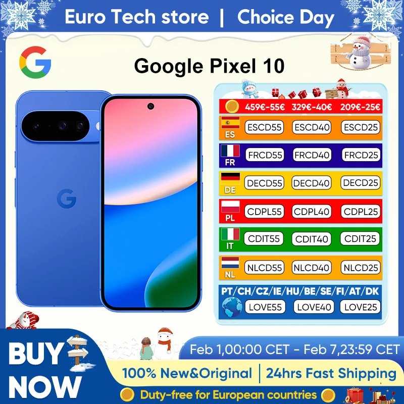 Versão global google pixel 10 5g smartphone 120hz 6.3 "oled super tela 4970 mah bateria 48mp + 13mp + 10.8mp câmera