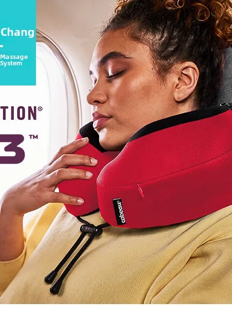 Cabeau Memory Foam Neck Pillow Portable Travel U-Shaped Pillow for Nap Supportable Folding Adjustment Adult Polyester Cover