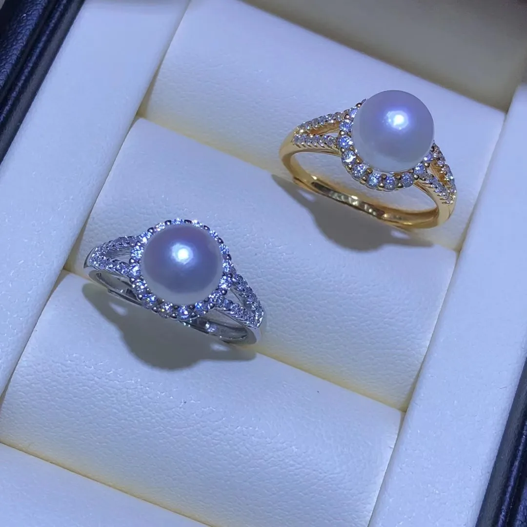 

Регулируемое кольцо из стерлингового серебра S925, фурнитура, крепления, аксессуары, детали, фитинги для жемчуга 6-7 мм, 5 шт./лот