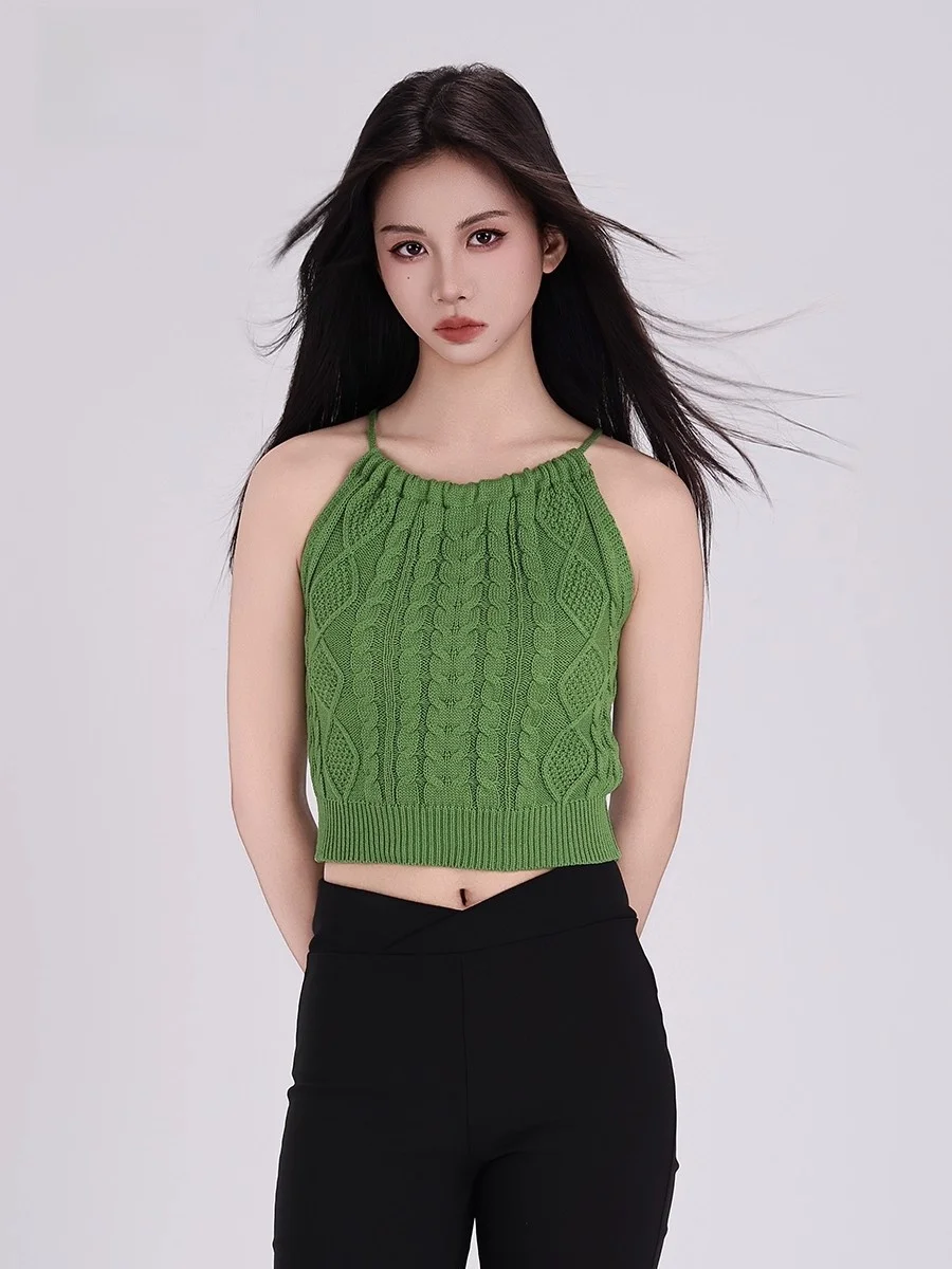 Sweet Spicy Knitted ter Top Women Summer Design Unique Inner Wear Outer Wear Sexy Sweater Base irt