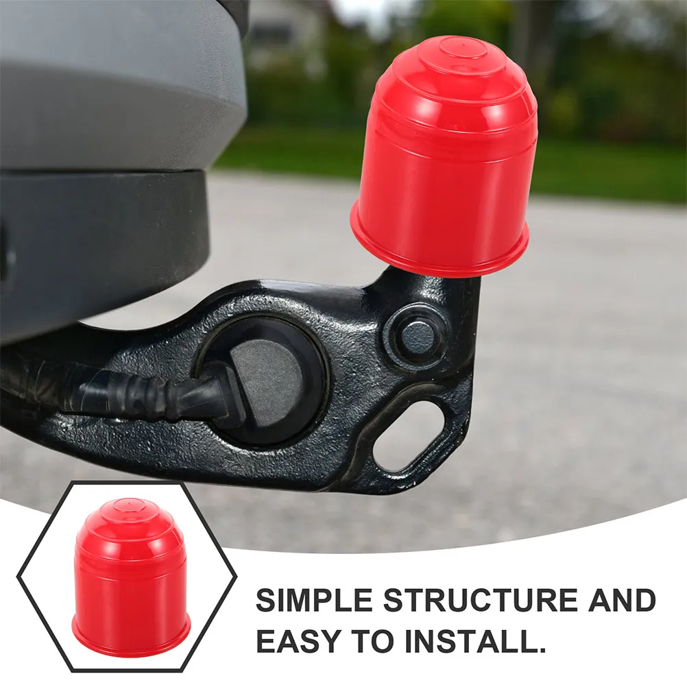 2Pcs Trailer Hitch Ball Cap Cover Plastic Ball Protector for Rv Travel Trailer Towing Accessories Weather Resistant Secure Fit