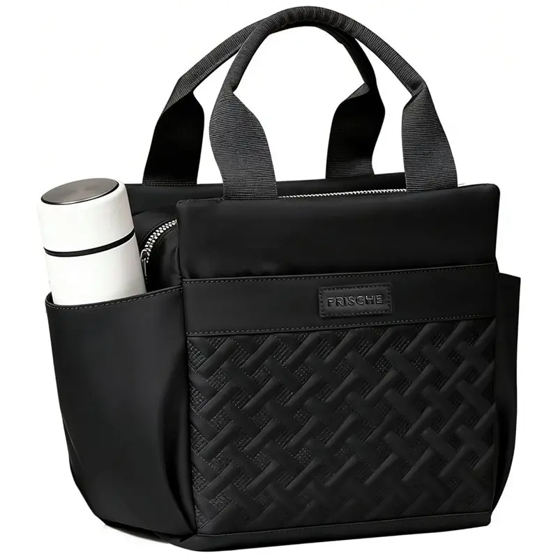 

НОВИНКА - Термосумка для обедов большой вместимости для женщин, многоразовая, с боковыми карманами и держателем для бутылки