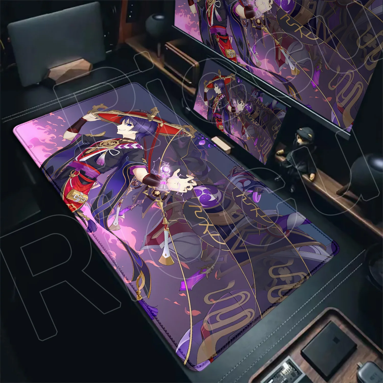 

Wanderer Mouse Pad Non-Slip Rubber Edge Lock RGB Mousepad Game Keyboard Play Mats Notebook Computer Genshin Impact LED Desk Pads