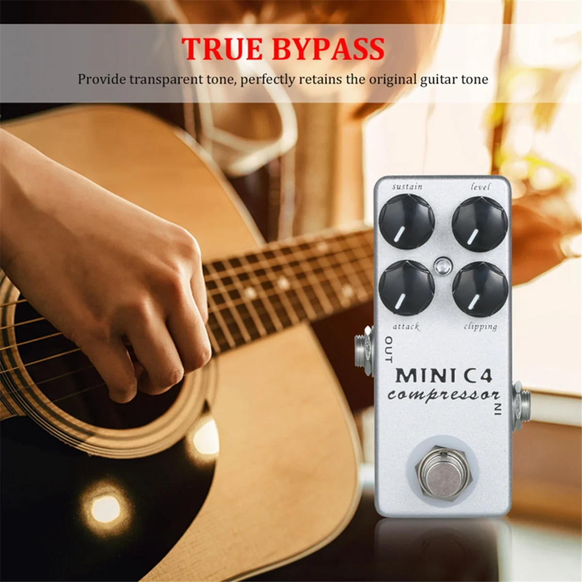 

Lo-ok Audio MINI C4 Compressor Guitar Effect Pedal True Bypass Guitar Effects