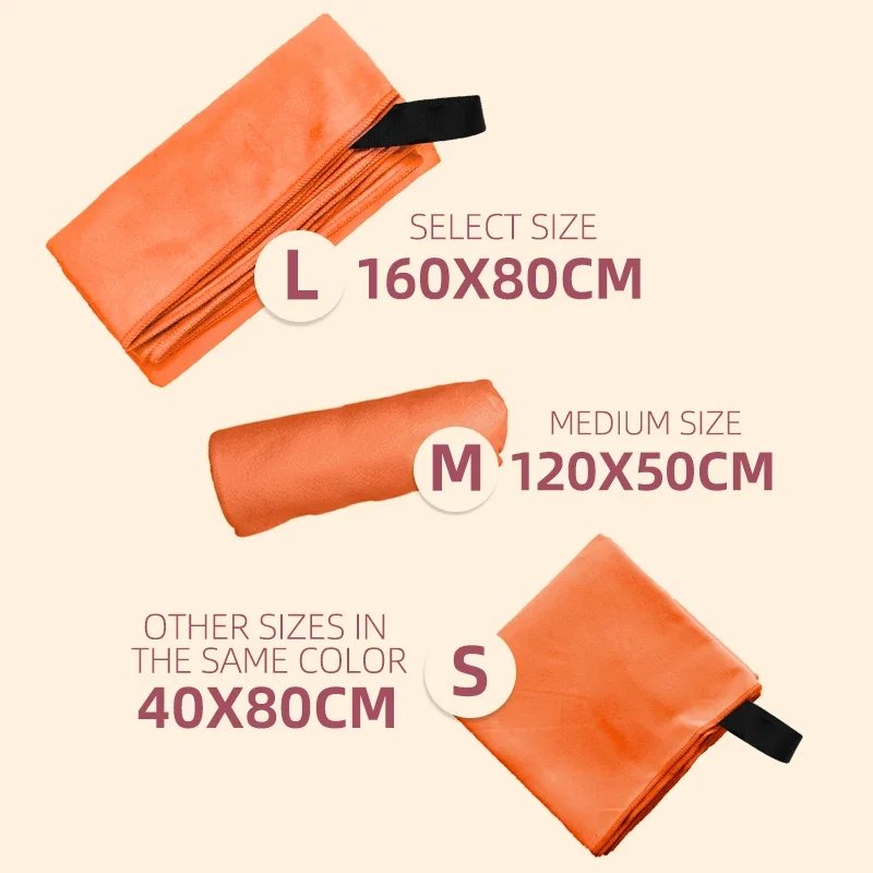 Quick Dry Towel 80x160CM Microfiber Towel Travel & Sports &Beach Towel for Running Swimming Backpacking Gym Beach Yoga Golf