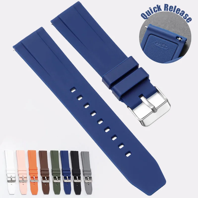 20mm 22mm Silicone Strap for Seiko for Rolex Rubber Watch Band Soft Sport Waterproof Universal Bracelet for Men Woman Wristband