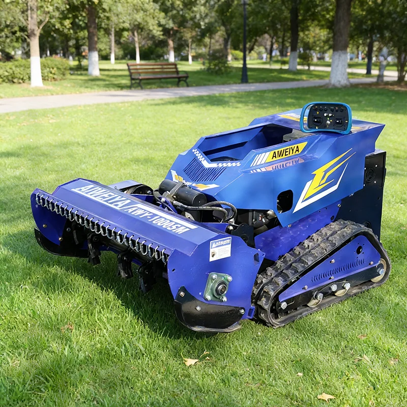 Customized 800mm 1000mm advanced technology remote control tracked diesel high slope garden remote control lawn mower