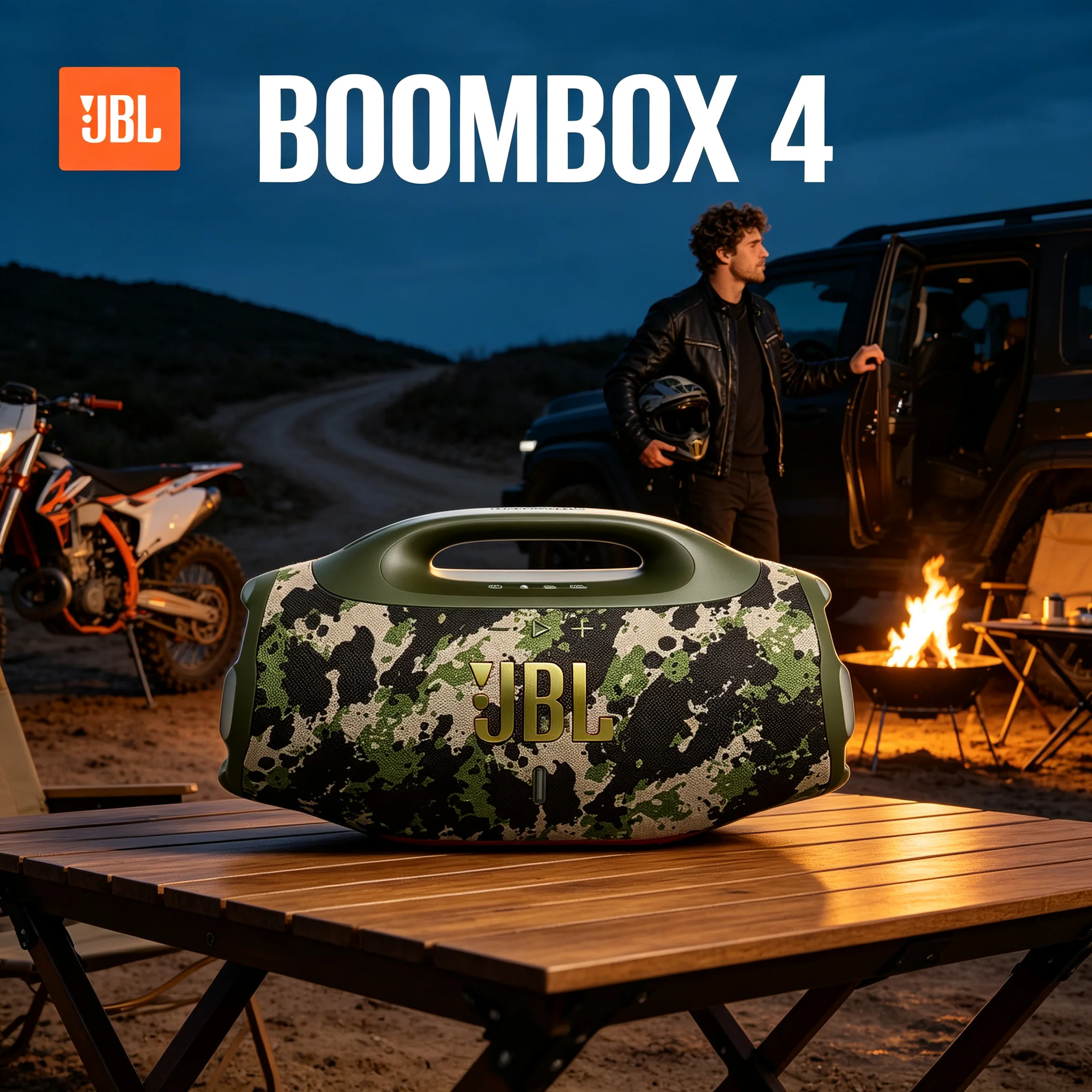 JBL BOOMBOX 4 Outdoor Wireless Boombox, IP68 All-Weather Protection, Replaceable Battery, For Camping And Picnic Event