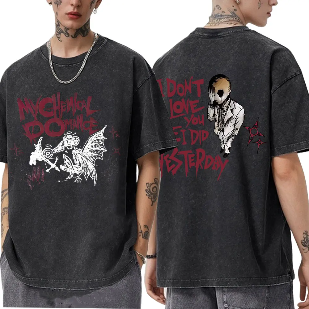 

Rock Punk Emo My Chemical Romance The Black Parade I Don't Love You Like I Did Yesterday T-shirt Men Women Washed Vintage Tshirt