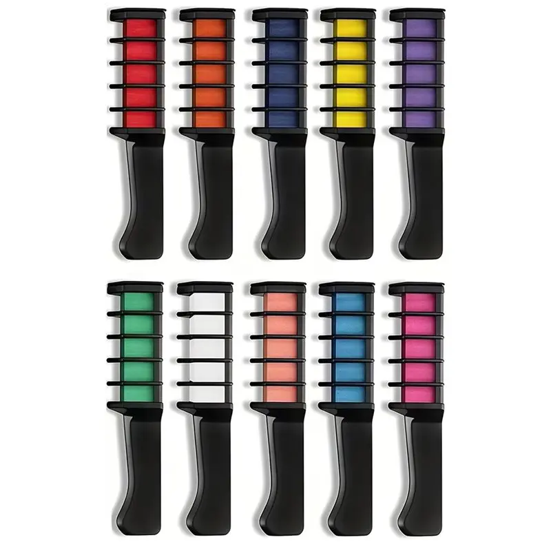 

【ELECTRONIC-ACCESSORIES】10 Color New Hair Chalk Comb Temporary Bright Hair Color Dye For Kids,Washable Hair Chalk Girls New Year