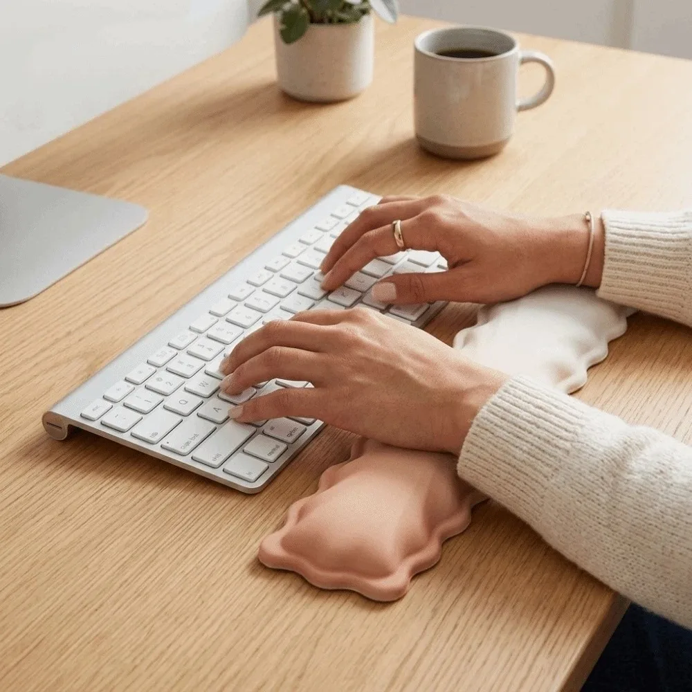 Ergonomic Keyboard Wrist Rest Comfortable Non-Slip Base Mouse Wrist Support Pad Soft with Wrist Rest Keyboard Hand Cushion