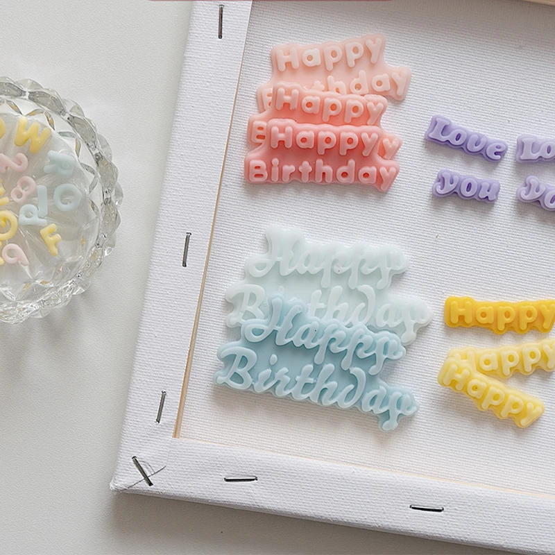 Happy Birthday Love You Alphabet Number Mold Collection, Scented Candle, DIY Cake, Chocolate Moulds, Kitchen Baking Supplies