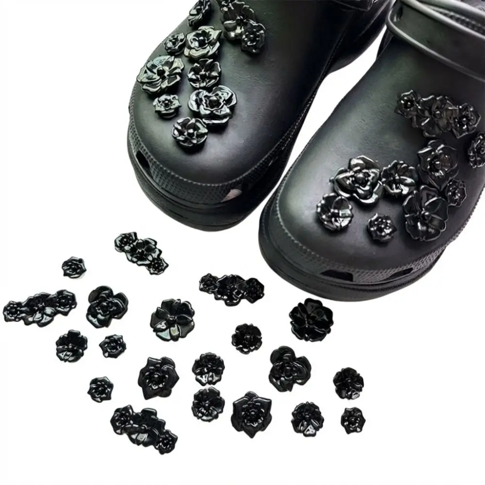 

20Pcs Fashion Rose Resin Shoes Ornaments Funny Design Colorful Sandals Shoes Decoration Kawaii Elegant Charms Gifts